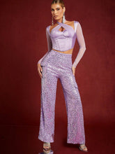 Haute Flap Pocket Sequin Wide Leg Pants
